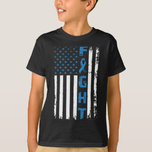 Fight Diabetes Awareness Support American Flag Pre T-Shirt