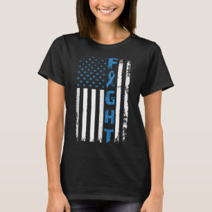 Fight Diabetes Awareness Support American Flag Tan T-Shirt