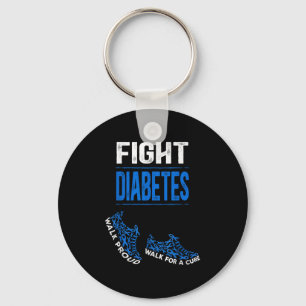 Fight Diabetes Blue Ribbon Scute Ss Cute Sss Suppo Keychain