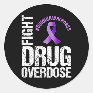 Fight Drug Overdose Opioid Awareness 1  Classic Round Sticker