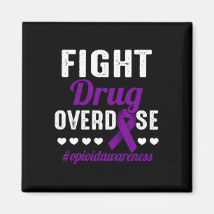 Fight Drug Overdose Purple Ribbon Opioid Overdose Magnet