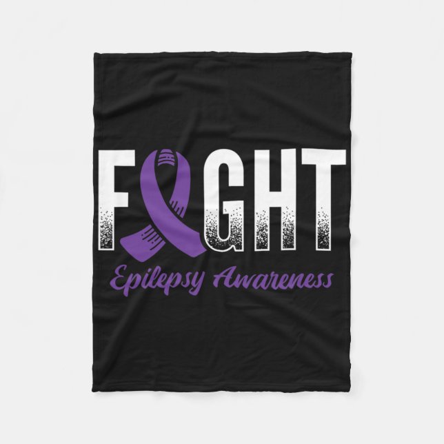 Fight Epilepsy Awareness  Fleece Blanket (Front)
