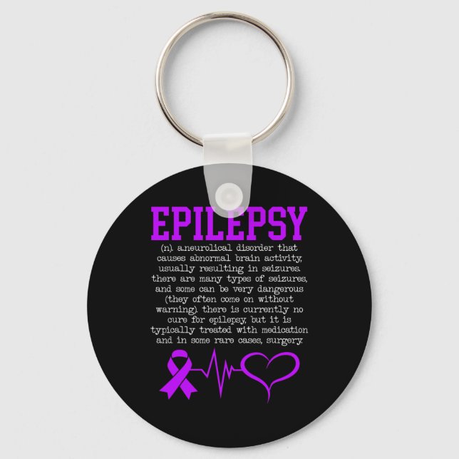 Fight Epilepsy Epileptic Epilepsy Awareness Month  Keychain (Front)
