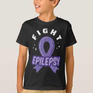 Fight Epilepsy Purple Ribbon Awareness Support Out T-Shirt