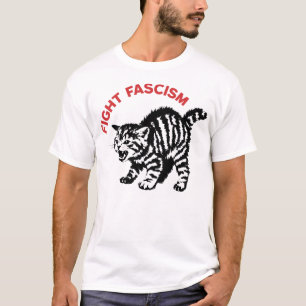Fight Fascism Funny Angry Cat T-Shirt