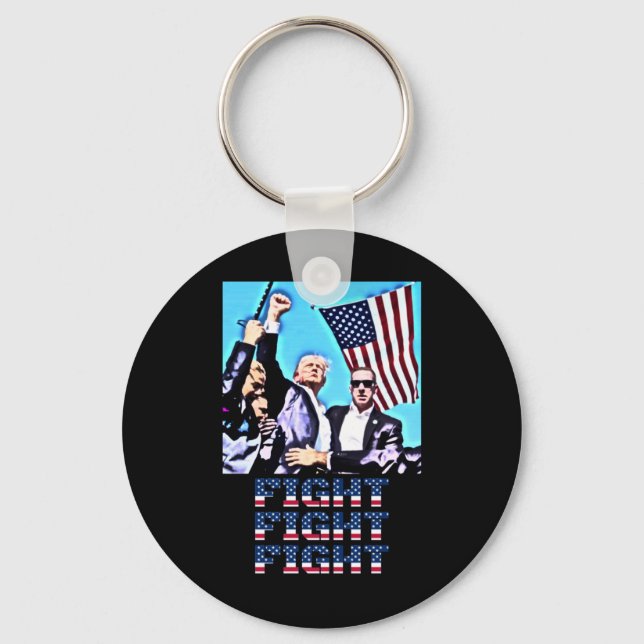 Fight Fight Fight Rally Fist Pump  Keychain (Front)