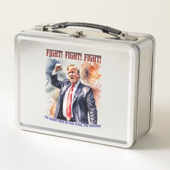 Fight! Fight! Fight! Trump legend Metal Lunch Box (Front)