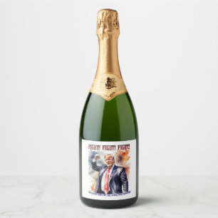 Fight! Fight! Fight! Trump legend Sparkling Wine Label