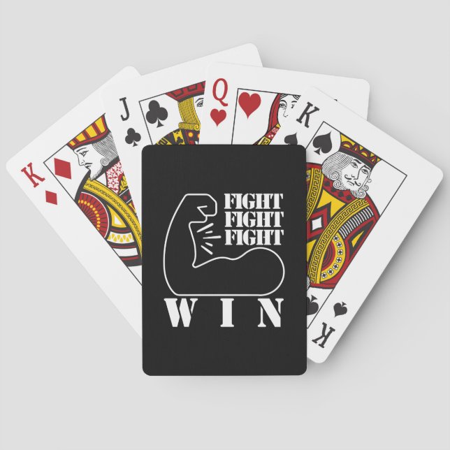 Fight, Fight, Fight, Win Playing Cards (Back)