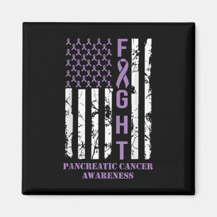 Fight Flag Purple Ribbon Support Pancreatic Cancer Magnet