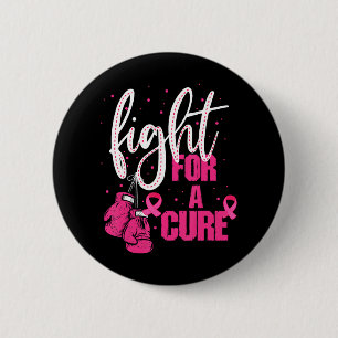 Fight For The Cure Breast Cancer Boxing Warrior 2 Inch Round Button