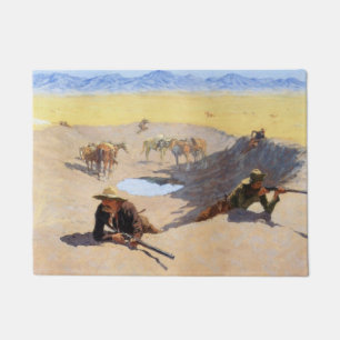 Fight for the Water Hole (by Frederic Remington) Doormat