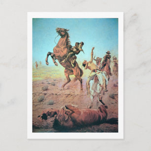 Fight for the Water Hole (colour litho) Postcard