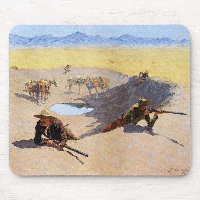 Fight for the Water Hole ~ Frederic Remington Mouse Pad (Front)