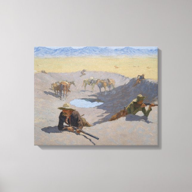Fight For the Waterhole Canvas Print (Front)