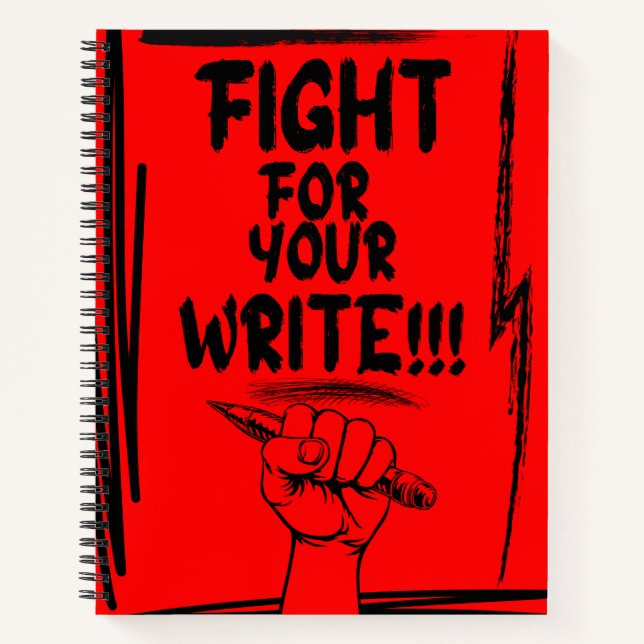 Fight For Your Write Fun Puns Journal notebook (Front)
