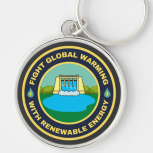 Fight global warming hydropower keychain