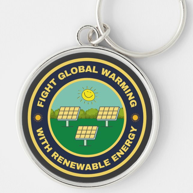 Fight global warming solar power keychain (Front)