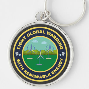 Fight global warming wind power keychain