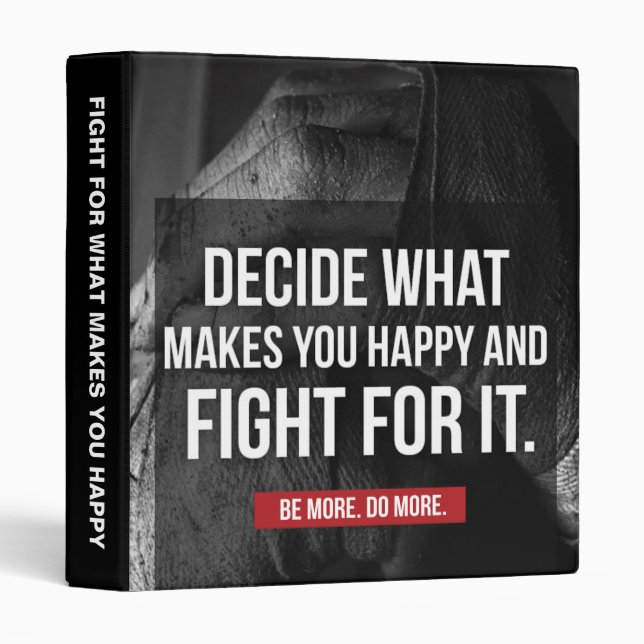 FIGHT - Gym Workout Motivational Binder (Front/Spine)