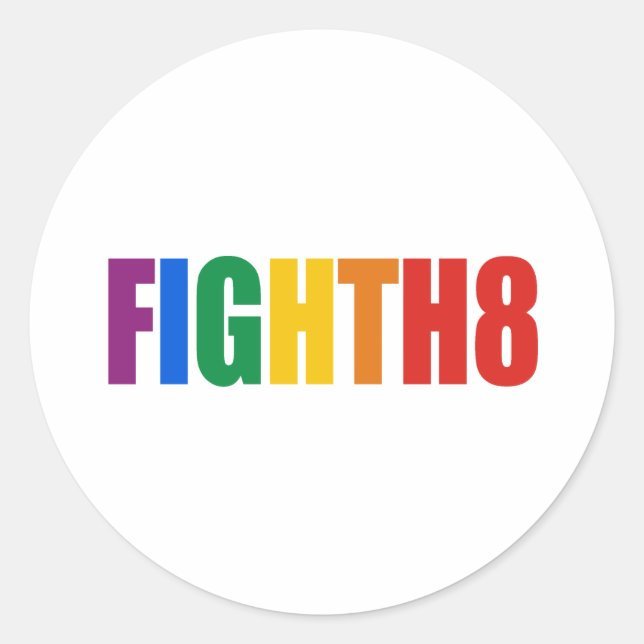 Fight H8 Classic Round Sticker (Front)