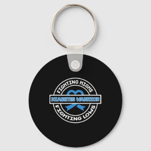 Fight High Support Type 1 Diabetes Warrior Awarene Keychain