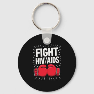 Fight Hivaid Awareness Red Boxing Gloves 1 Keychain