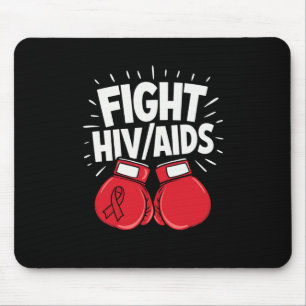 Fight Hivaid Awareness Red Boxing Gloves Mouse Pad