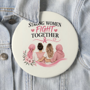 Fight Hope Heal Breast Cancer Awareness 6 Inch Round Button