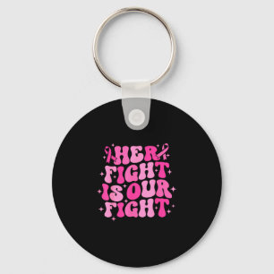 Fight is fight october pink breast cancer keychain