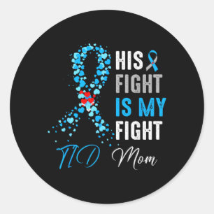 Fight Is Fight T1d Mom Diabetes Awareness Ribbon Classic Round Sticker
