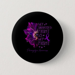 Fight Is My Fight Anemone Fibromyalgia Awareness 2 Inch Round Button