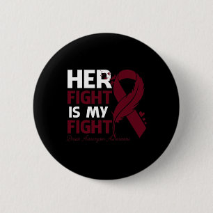 Fight Is My Fight Brain Aneurysm Awareness Feather 2 Inch Round Button