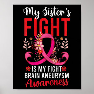 Fight Is My Fight Brain Aneurysm Awareness Graphic Poster