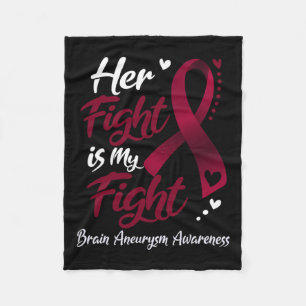 Fight Is My Fight Brain Aneurysm Awareness Ribbon  Fleece Blanket
