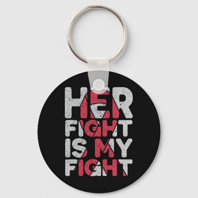 Fight Is My Fight Brain Aneurysm Support  Keychain (Front)