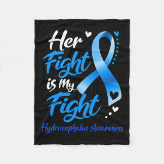 Fight Is My Fight Hydrocephalus Awareness Ribbon  Fleece Blanket