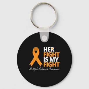 Fight Is My Fight Ms Awareness Orange Ribbon Keychain