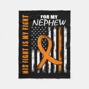 Fight Is My Fight Nephew Leukaemia Awareness Flag Fleece Blanket