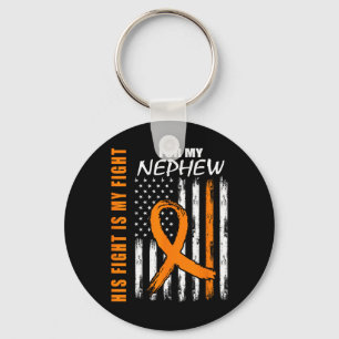 Fight Is My Fight Nephew Leukaemia Awareness Flag Keychain