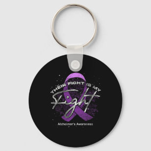 Fight Is My Fight Purple Ribbon Alzheimerheimers A Keychain