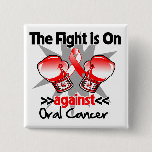 Fight is On Against Oral Cancer 2 Inch Square Button