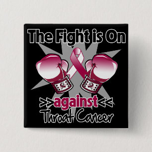 Fight is On Against Throat Cancer 2 Inch Square Button