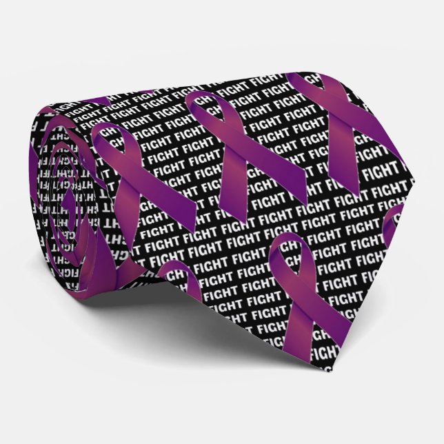 Fight Leiomyosarcoma Cancer Purple Ribbon Tie (Rolled)