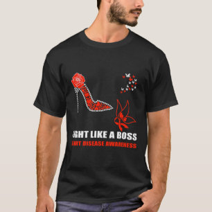 Fight Like A Boss N We Wear Red For Heart Disease  T-Shirt