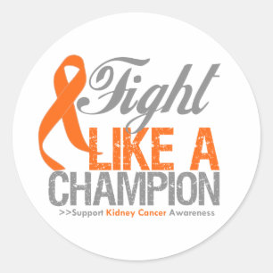 Fight Like a Champion Kidney Cancer Classic Round Sticker