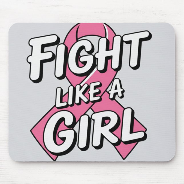 Fight Like a Girl | Breast Cancer Awareness Design Mouse Pad (Front)