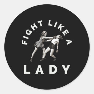 Fight Like A Lady Women's Boxing  Classic Round Sticker