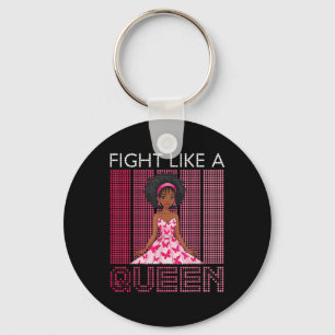 Fight Like A Queen Breast Cancer Awareness Pink Ri Keychain