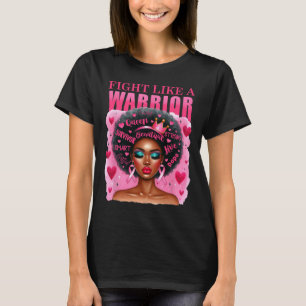 Fight Like A Warrior Breast Cancer Awareness Black T-Shirt